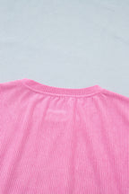 Bonbon Sweet Girl Embroidered Graphic Rib Textured Top