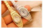 Luxury Gold Diamond Women’s Watch – Full Crystal Bracelet Wristwatch (DZ-7312)