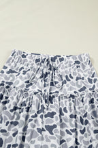 Beige Camo Print Wide Leg Casual Pants