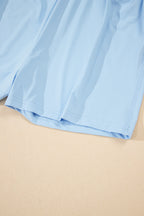 Sky Blue Drawstring Elastic Waistband Lined Tennis Skorts