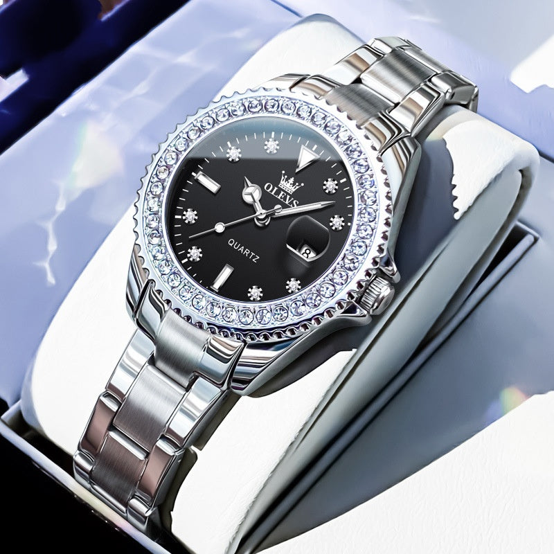 Women’s Quartz Watch – Steel & Leather Strap Fashion Watch (Li 9945)