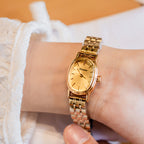 Oval Antique Steel Watch for Women – Slim Vintage Style Wristwatch