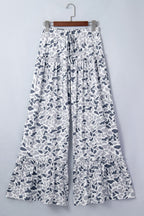 Beige Camo Print Wide Leg Casual Pants