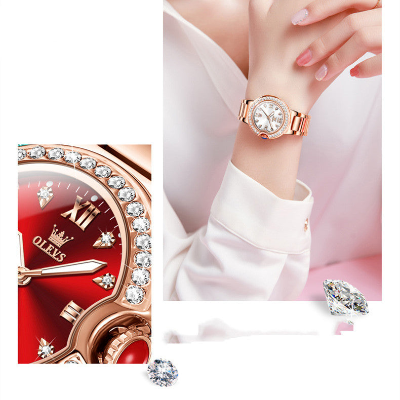 Women’s Waterproof Quartz Watch – Rose Gold Stainless Steel Ladies Watch (30M)