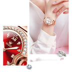 Women’s Waterproof Quartz Watch – Rose Gold Stainless Steel Ladies Watch (30M)