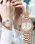 Women’s Waterproof Quartz Watch – Rose Gold Stainless Steel Ladies Watch (30M)