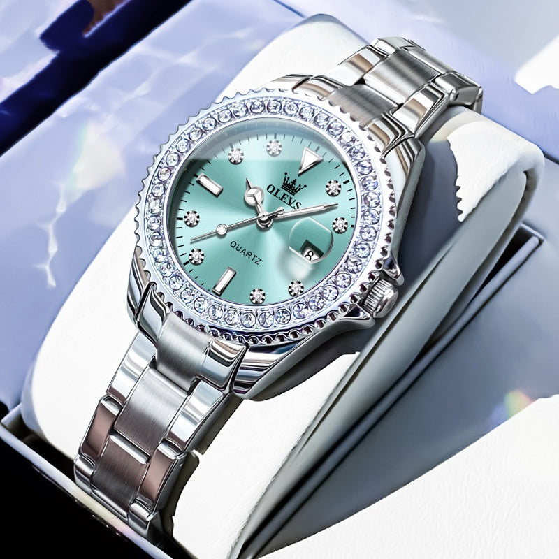 Women’s Quartz Watch – Steel & Leather Strap Fashion Watch (Li 9945)
