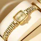 Vintage Petite Gold Watch for Women – Diamond Quartz Luxury Watch (NS-G6)
