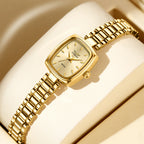 Vintage Petite Gold Watch for Women – Diamond Quartz Luxury Watch (NS-G6)