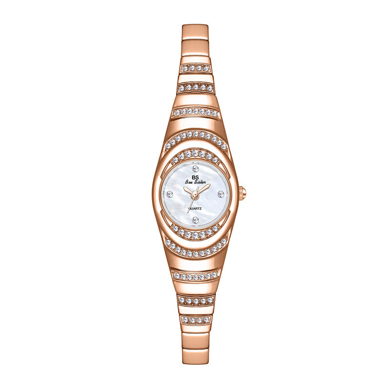 Luxury Gold Diamond Women’s Watch – Full Crystal Bracelet Wristwatch (DZ-7312)