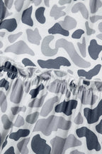 Beige Camo Print Wide Leg Casual Pants