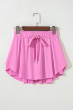 Bonbon Drawstring Elastic Waistband Lined Tennis Skorts