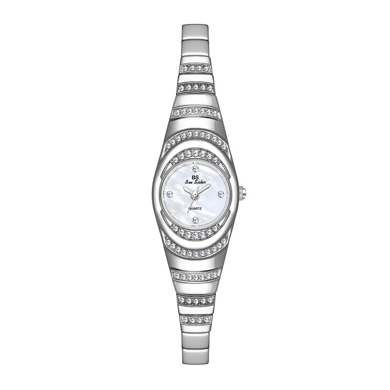 Luxury Gold Diamond Women’s Watch – Full Crystal Bracelet Wristwatch (DZ-7312)