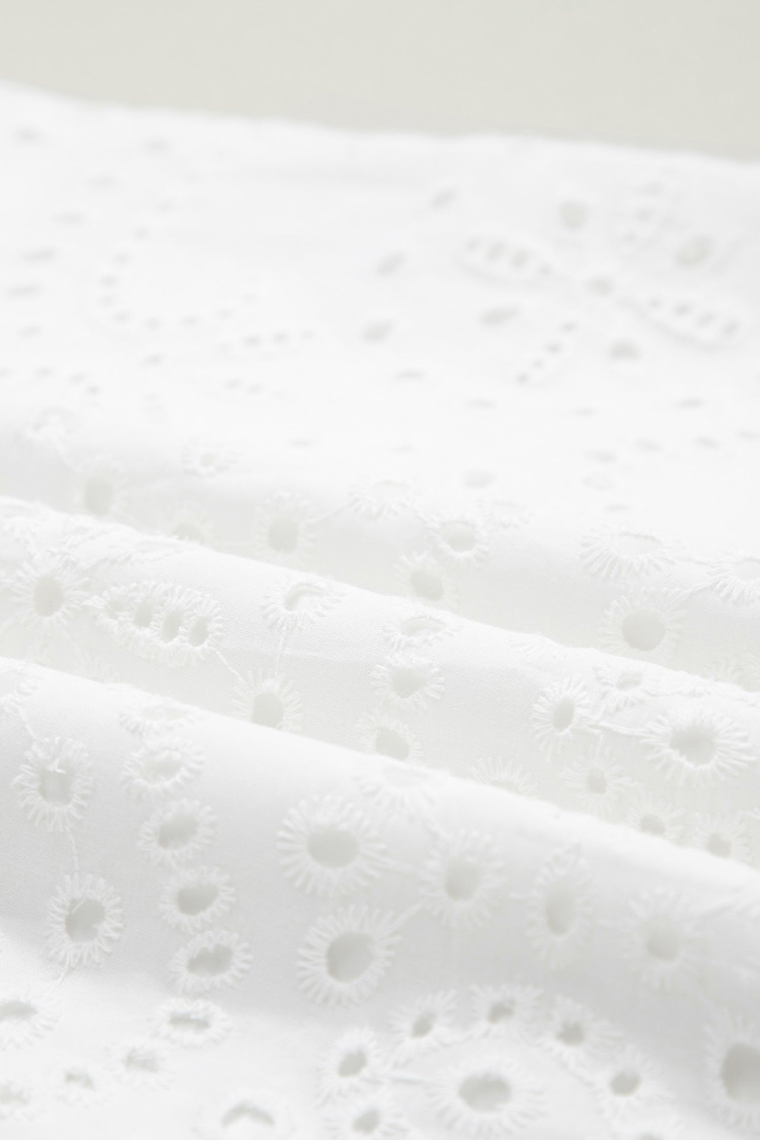 White Solid Color Eyelet Embroidered T Shirt Mini Dress