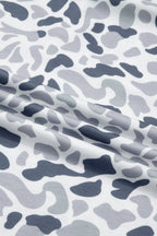 Beige Camo Print Wide Leg Casual Pants