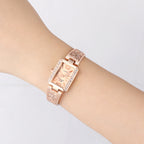 Rose Gold Bracelet Watch for Women – Fashion Square Dial Quartz Watch