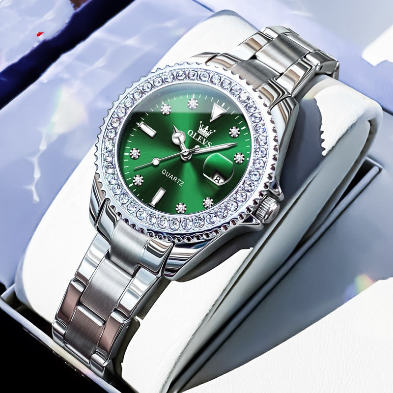 Women’s Quartz Watch – Steel & Leather Strap Fashion Watch (Li 9945)
