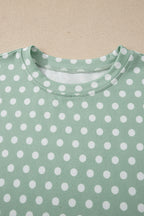 Green Polka Dot Print Short Set