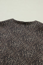 Brown Leopard Print Slim Denim Vest