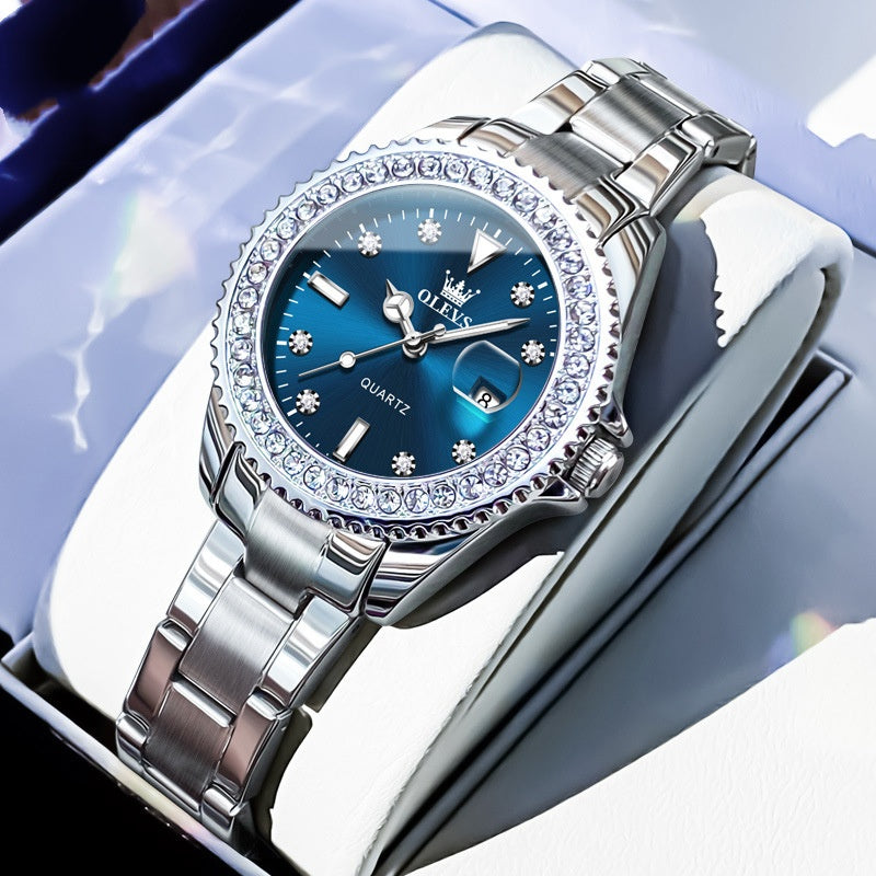 Women’s Quartz Watch – Steel & Leather Strap Fashion Watch (Li 9945)