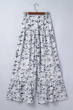 Beige Camo Print Wide Leg Casual Pants
