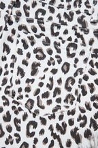 White Leopard Frayed Hem Denim Shorts